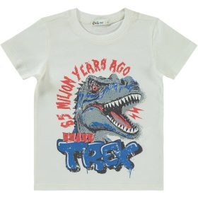 Civil T-rex törtfehér kisfiú póló