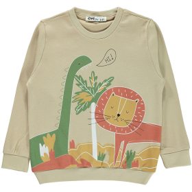 Civil Állatos bézs kisfiú pulóver