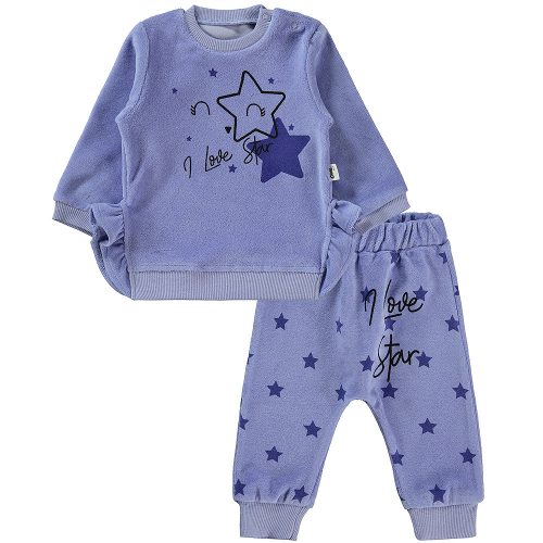 Civil Csillagos lila baba plüss szett