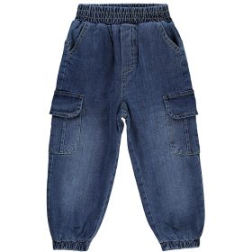 Civil Oldalzsebes kék kisfiú vastag bélelt farmer