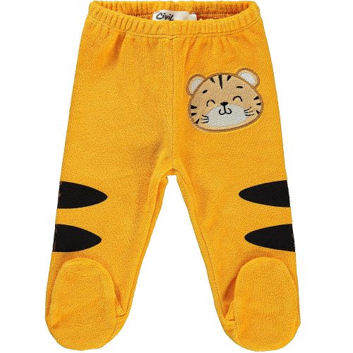 Civil Tigrises sárga plüss baba lábfejes nadrág