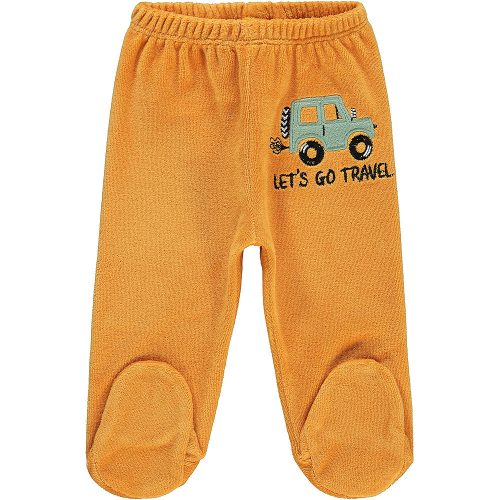 Civil Autós narancs baba plüss lábfejes nadrág