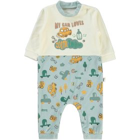 Civil Autós fehér-kék baba plüss rugdalózó