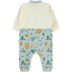 Civil Autós fehér-kék baba plüss rugdalózó