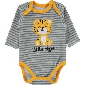 Civil Tigrises szürkecsíkos plüss baba body