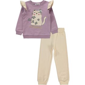 Civil Cicás lila-bézs kislány belül bolyhos szett