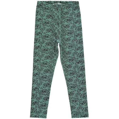 Civil Virágos zöld meleg kislány leggings