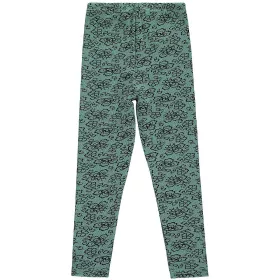 Civil Virágos zöld meleg kislány leggings