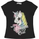 Civil Unikornis fekete kislány felső