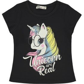 Civil Unikornis fekete kislány felső