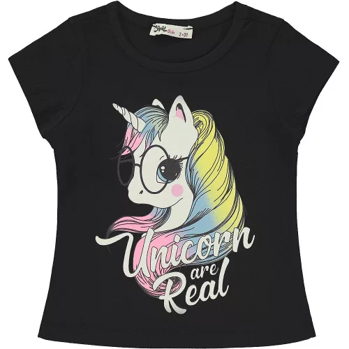 Civil Unikornis fekete kislány felső