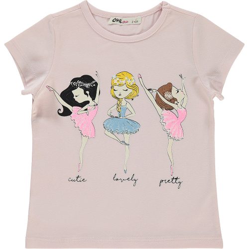 Civil Rózsaszín balerinás kislány póló