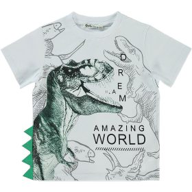 Civil Dínós fehér kisfiú póló