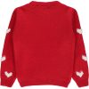 Civil Szíves piros kislány pulóver