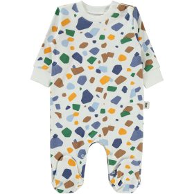 Civil Ekrü kék-barna mintás baba rugdalózó