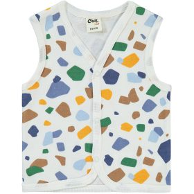 Civil Ekrü kék-barna mintás baba mellény