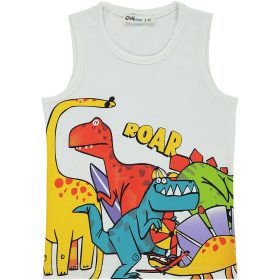 Civil Dínós fehér kisfiú trikó