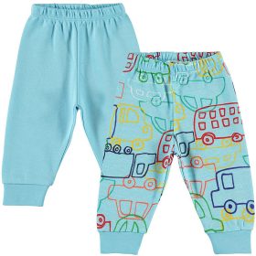 Civil Autós-világoskék nadrág baba szett