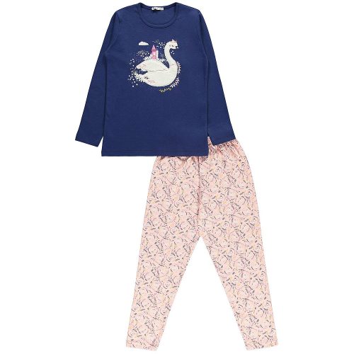 Civil Hattyús kék-rózsaszín kislány pizsama