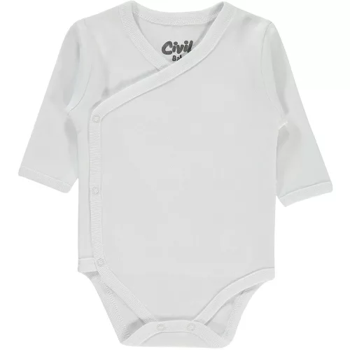 Civil Fehér uniszex baba body