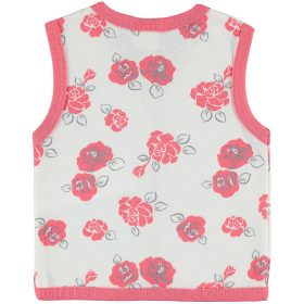 Civil Rózsás korallszélű baba mellény