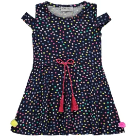Civil Színespöttyös éjkék kislány ruha
