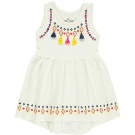 Civil Hímzett ekrü kislány ruha