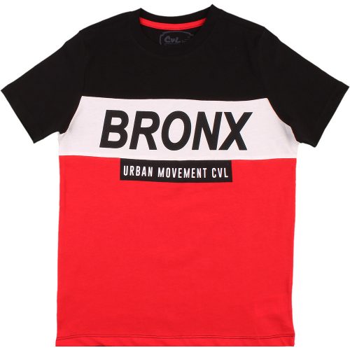 Civil Bronx piros-fekete kisfiú póló
