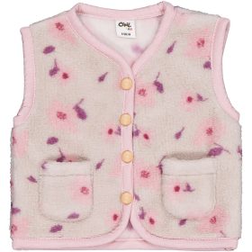 Civil Virágos bézs vastag polár baba mellény