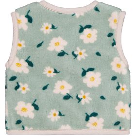 Civil Virágos zöld vastag polár baba mellény