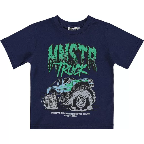 Civil Monster truck sötétkék kisfiú póló