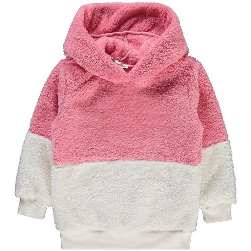 Civil Rózsaszín-fehér polár kislány pulóver
