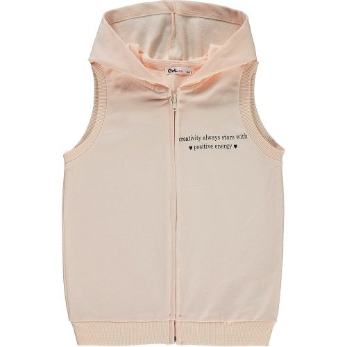 Civil Kapucnis halvány barack lány mellény