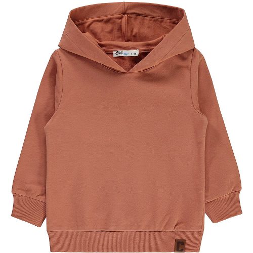 Civil Terrakotta kapucnis kisfiú pulóver