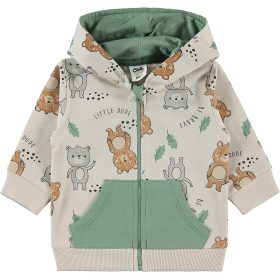   Civil Állatos bézs cipzáros kapucnis baba melegítőfelső