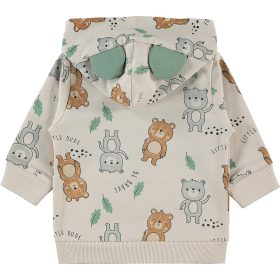   Civil Állatos bézs cipzáros kapucnis baba melegítőfelső