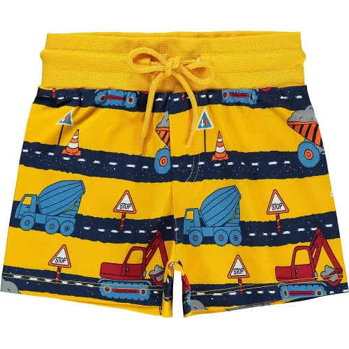 Civil Munkagépes sárga kisfiú rövidnadrág