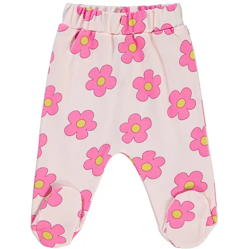 Civil Virágos rózsaszín baba lábfejes nadrág