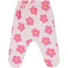 Civil Virágos rózsaszín baba lábfejes nadrág