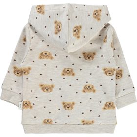   Civil Bézs macis-szivecskés cipzáros kapucnis baba melegítőfelső