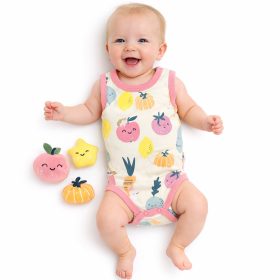 Civil Rózsaszínszélű gyümölcsös baba body