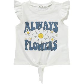 Civil Virágos ekrü-kék kislány szett