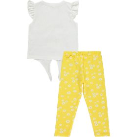 Civil Virágos ekrü-sárga kislány szett