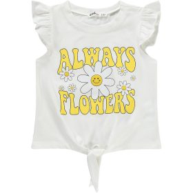 Civil Virágos ekrü-sárga kislány szett