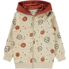   Civil Mintás bézs kisfiú középvastag belül bolyhos melegítőfelső