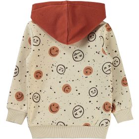   Civil Mintás bézs kisfiú középvastag belül bolyhos melegítőfelső