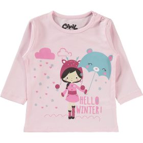 Civil Kislányos rózsaszín baba felső