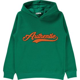 Civil Feliratos zöld kamasz belül bolyhos pulóver