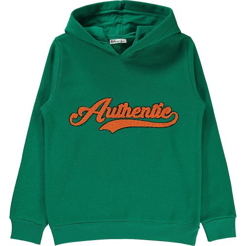 Civil Feliratos zöld kamasz belül bolyhos pulóver