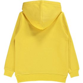 Civil Kapucnis sárga fiú belül bolyhos pulóver